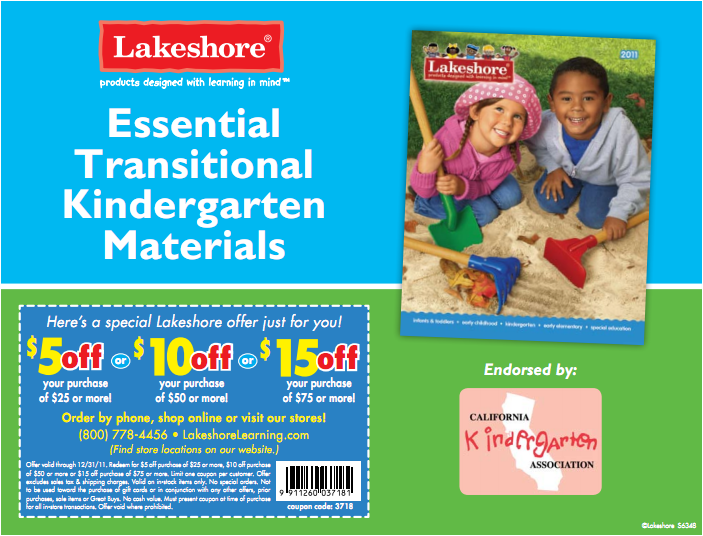 Materials for the Transitional Kindergarten Classroom